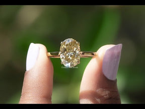 [YouTube Video Of Yellow Oval Cut Moissanite Solitaire Ring]-[Golden Bird Jewels]