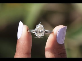 Old Mine Pear Cut Moissanite Solitaire Engagement Ring