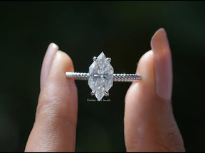 Moissanite Dutch Marquise Cut Engagement Ring