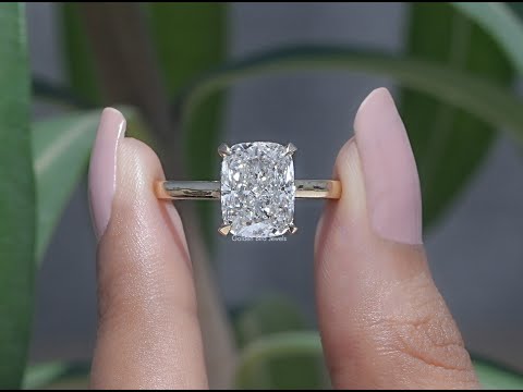 [YouTube Video Of Cushion Cut Lab Diamond Hidden Halo Ring]-[Golden Bird Jewels]