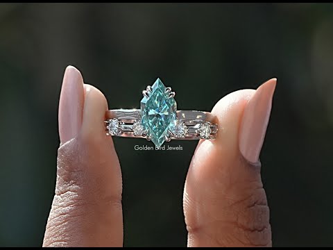 [YouTube Video Of Dutch Marquise Cut Moissanite Bridal Ring Set]-[Golden Bird Jewels]