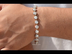 [YouTube Video Of Old European Round Cut Moissanite Tennis Bracelet]-[Golden Bird Jewels]