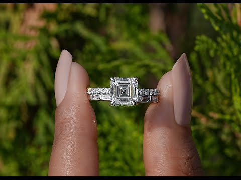 YouTube Video Of Emerald Cut Lab Diamond Wedding Ring Set