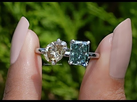 YouTube Video Of Radiant And Pear Cut Toi Et Moi Moissanite Ring