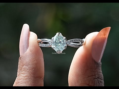Oval Cut Moissanite Twisted Shank Engagement Ring