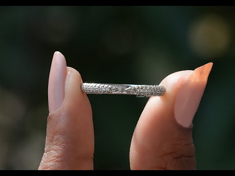 [YouTube Video Of Round Cut Moissanite Open Cuff Pave Eternity Band]-[Golden Bird Jewels]