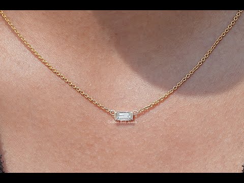 You tube Video of  Baguette Cut Lab Diamond Pendant