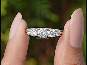 YouTube Video Of Lab Diamond Round Five Stone Accent Ring