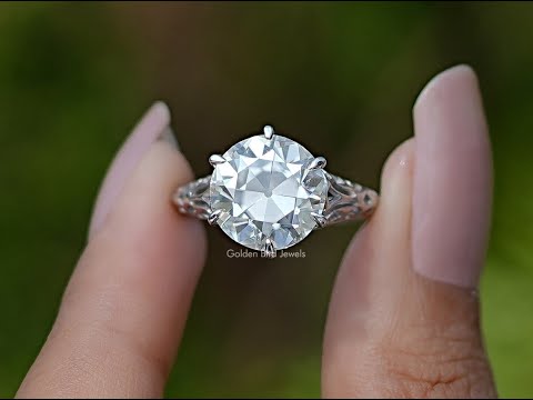 Old European Cut Round Moissanite Vintage Ring