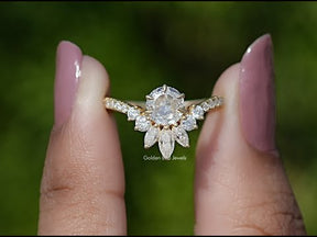 YouTube Video Of Round Cut Moissanite Curved Engagement Ring