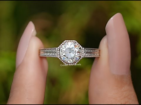 YouTube Video Of Old European Round Cut Moissanite Vintage Ring