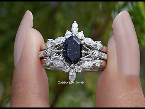 YouTube Video Of Blue Hexagon Gemstone Bridal Ring