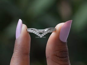 [YouTube Video Of Round Cut V Shaped Chevron Wedding Band]-[Golden Bird Jewels]