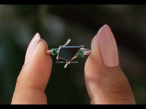 [YouTube Video Of Black Kite Cut Moissanite Engagement Ring]-[Golden Bird Jewels]