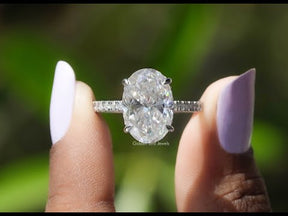 YouTube Video Of Crushed Ice Oval Cut Moissanite Ring