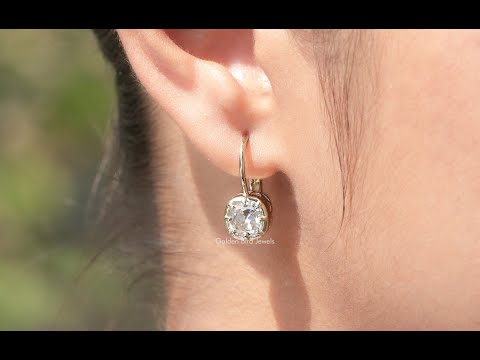 [YouTube Video Of Old Mine Cushion Cut Solitaire Earrings]-[Golden Bird Jewels]