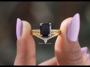 YouTube Video Of Black Emerald Cut Moissanite Ring