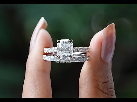 [YouTube Video Of Radiant And Round Cut Moissanite Ring Set]-[Golden Bird Jewels]