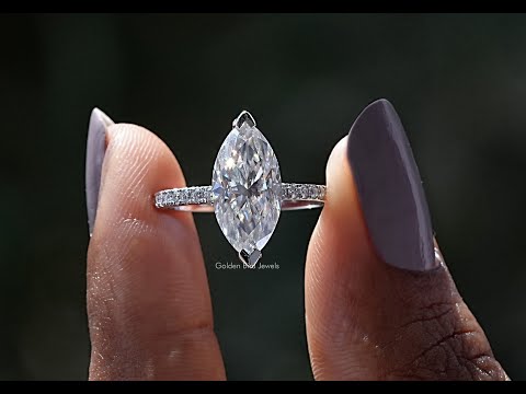 [YouTube Video Of Marquise Cut Moissanite Engagement Ring]-[Golden Bird Jewels]