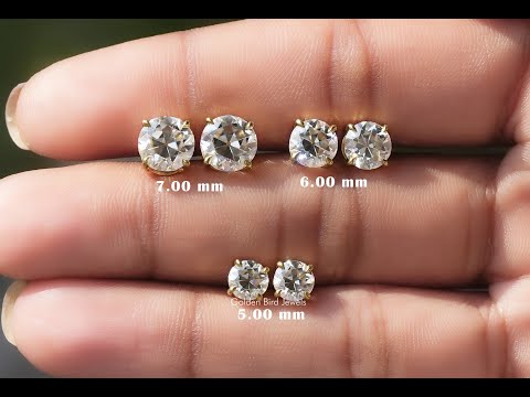 Old European Round Cut Moissanite Stud Earrings