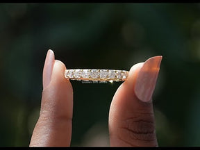 [YouTube Video Of Moissanite Asscher Cut Eternity Band]-[Golden Bird Jewels]