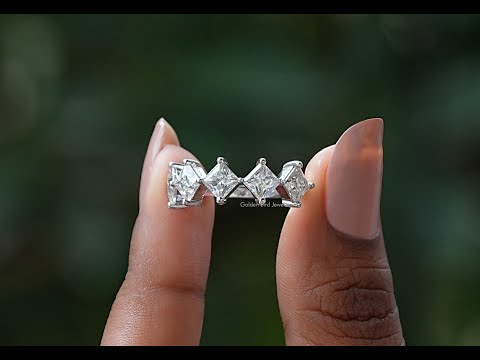 [YouTube Video Of Princess Cut Five Stone Band]-[Golden Bird Jewels]