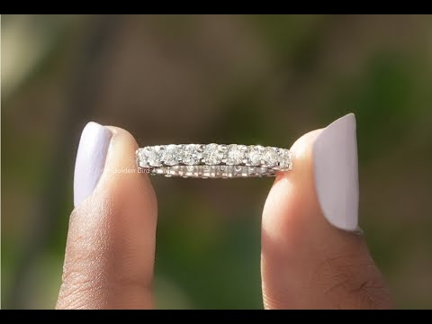 Round Moissanite Full Eternity Wedding Band