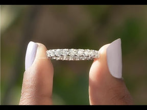 Round Moissanite Full Eternity Wedding Band