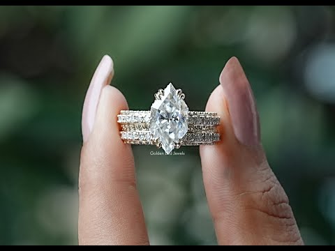 [YouTube Video Of Dutch Marquise Cut Bridal Ring Set]-[Golden Bird Jewels]