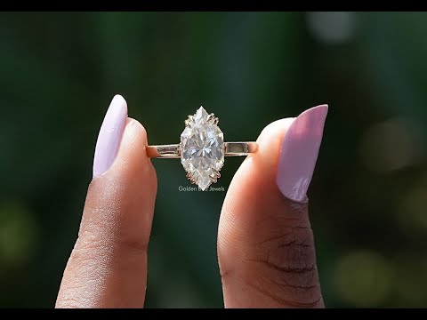 Dutch Marquise Cut Hidden Halo Moissanite Ring