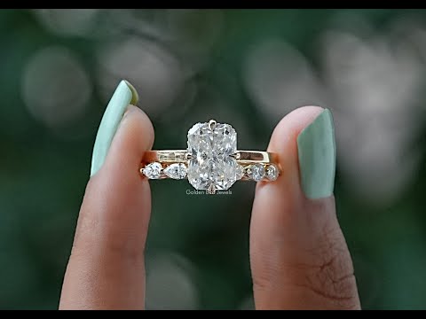 [YouTube Video Of Radiant Cut Moissanite Ring Set]-[Golden Bird Jewels]