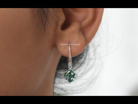 [YouTube Video Of Cushion Cut Moissanite Dangle Drop Earrings]-[Golden Bird Jewels]