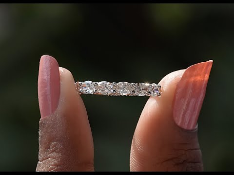 [YouTube Video Of East West Oval Diamond Eternity Wedding Band]-[Golden Bird Jewels]
