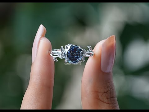 [YouTube Video Of Portuguese Cut Round Moissanite Ring]-[Golden Bird Jewels]