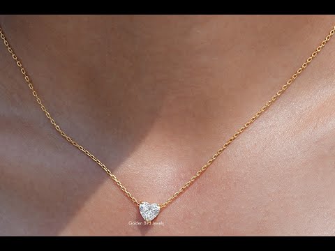 [YouTube Video Of Heart Shaped Lab Grown Pendant]-[Golden Bird Jewels]