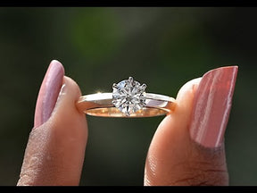 [YouTube Video Of Round Cut Diamond Engagement Ring]-[Golden Bird Jewels]