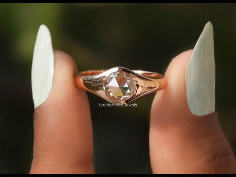 Rose Cut Round Moissanite Ring For Men