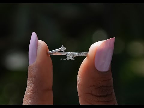 [YouTube Video Of Round Cut Open Cuff Moissanite Wedding Band]-[Golden Bird Jewels]