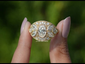 Moval Old Mine Cut Vintage Engagement Ring