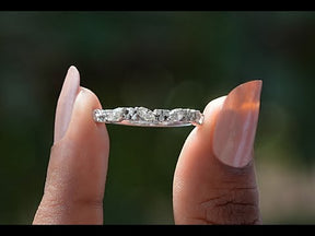 [YouTube Video Of Marquise And Round Cut Moissanite Wedding Band]-[Golden Bird Jewels]