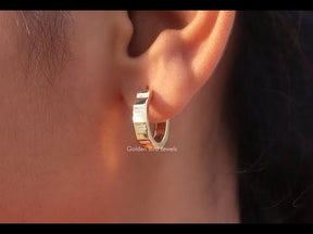 [YouTubd Video Of Baguette Cut Hoops Earrings]-[Golden Bird Jewels] 