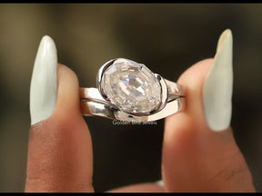 [YouTube Video Of Step Cut Oval Moissanite Bypass Ring]-[Golden Bird Jewels]