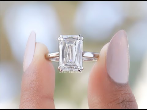 [YouTube Video Of Moissanite Criss Cut Solitaire Ring]-[Golden Bird Jewels]