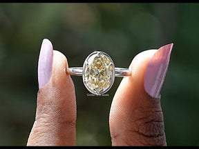 [Oval Cut Moissanite Engagement Ring]-[Golden Bird Jewels]