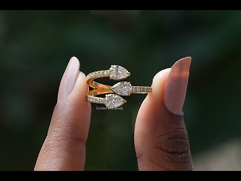 [YouTube Video Of Pear Shaped Open Cuff Wedding Band]-[Golden Bird Jewels]