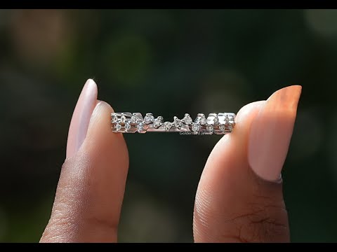 [YouTube Vidoe Of Round Cut Moissanite Zig Zag Eternity Band]-[Golden Bird Jewels]