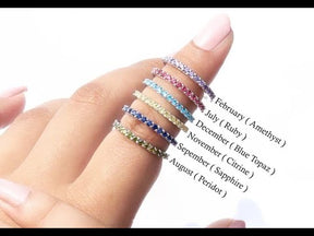 [YouTube Video Of Round Gemstone Multicolor Half Eternity Band]-[Golden Bird Jewels]