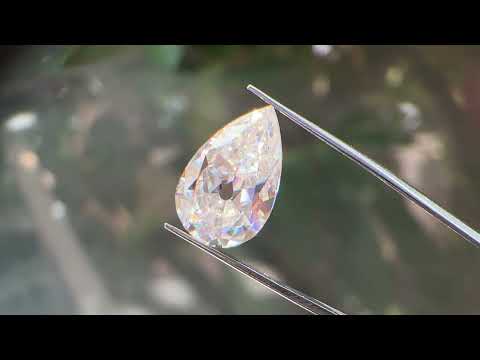 [YouTube Video Of Old Mine Pear Shaped Loose Moissanite]-[Golden Bird Jewels]