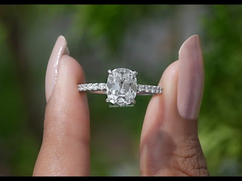 [YouTube Video Of Elongated Cushion Cut Diamond Ring]-[Golden Bird Jewels]