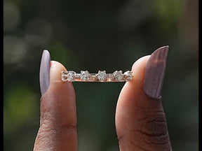 [YouTube Video Of Round Cut Distance Dainty Half Eternity Band]-[Golden Bird Jewels] 